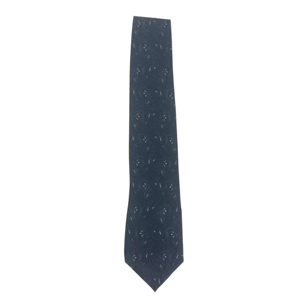 Nautica Men's Designer Navy  Blue Paisley Print Novelty Neck Tie 100% Silk